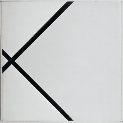 Pastillkomposisjon med to linjer av Piet Mondrian
