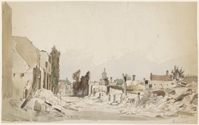 Ruinene ved Bodegraven etter brannen i juni 1870 av Piet Schipperus