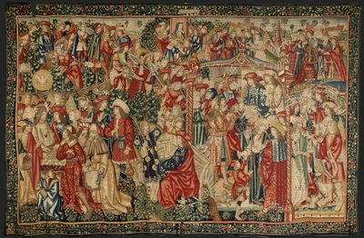 Lignelsen om arbeiderne i vingården, ca.1500 (teppe) av Pieter (studio of) Coecke van Aelst