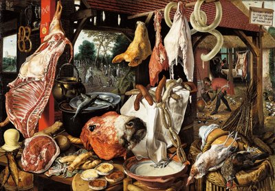 Slakterbod med flukten til Egypt av Pieter Aertsen