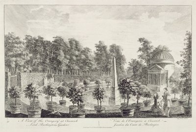 Utsikt over oransjeriet, Lord Burlingtons hage i Chiswick av Pieter Andreas Rysbrack