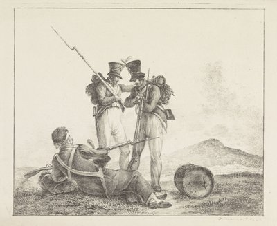 Tre soldater på slagmarken av Pieter Bartholomeusz. Barbiers