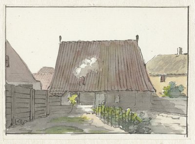 Hus med bakgård av Pieter Bartholomeusz. Barbiers