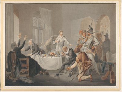 PD Hasselaer gjør seg kjent, da spanjolene hans bror Claes Dirkz. ønsket å fange i hans sted. av Pieter Bartholomeusz. Barbiers