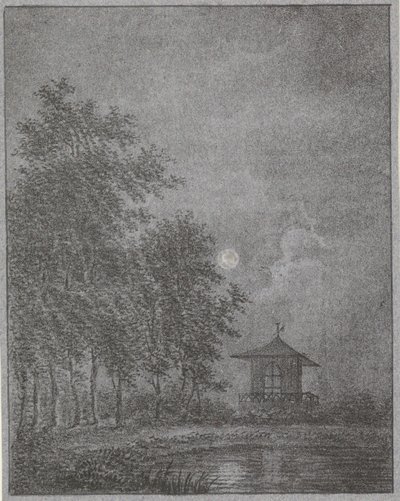 Hage ved måneskinn av Pieter Bartholomeusz. Barbiers