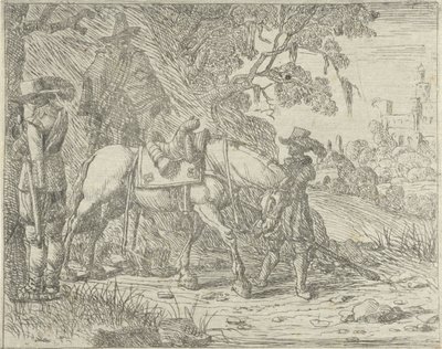 Salet hest med soldater av Pieter Bodding van Laer