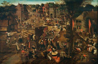 En landsbymesse (Landsbyfestival til ære for Saint Hubert og Saint Anthony) av Pieter Breughel the Younger