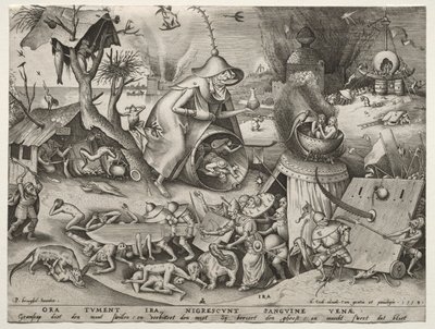 De syv dødssyndene: sinne. av Pieter Bruegel the Elder