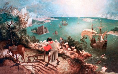 Landskap med Icarus fall, c1555 av Pieter Bruegel the Elder