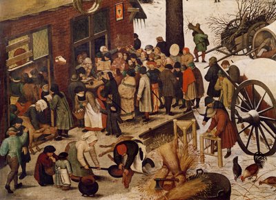 Folketellingen i Betlehem, detalj av folketellingskontoret av Pieter Bruegel the Elder