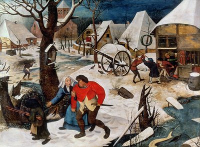 The Drunkard Being Led Home (panel) av Pieter Brueghel the Younger