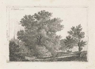 Landskap med stort tre av Pieter Casper Christ