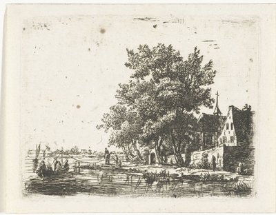Slepeflåte ved et kloster av Pieter Casper Christ