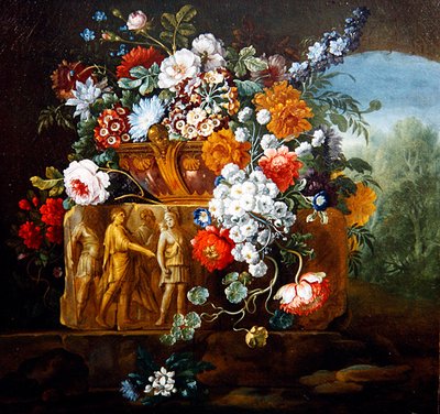 Roser, peoner, tusenfryd og andre blomster av Pieter Casteels