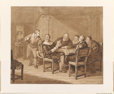 Hugo de Groot mottar en melding om at kona hans har kommet av Pieter Christoffel Wonder (signed by artist)