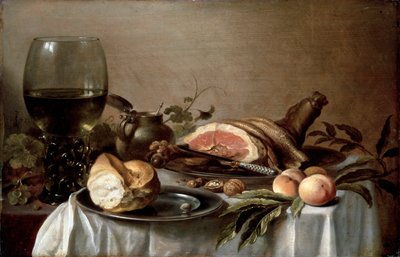 Frokost med skinke, 1647. av Pieter Claesz