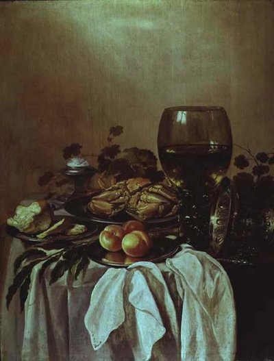 Stilleben med en krabbe av Pieter Claesz