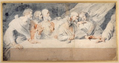 Leonardo da Vincis siste nattverd (rødt og svart kritt på papir) av Pieter Claesz Soutman
