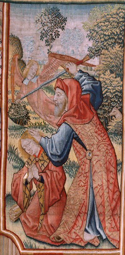flamsk billedvev. Serie Episoder fra Jomfruens liv; Presentasjon ved tempelet (Presentación en el Templo). Andre billedvev i serien. Modeller tilskrevet Jan van Roome (eller van Brussel). Produksjon Pieter van Aelst, Brussel. Ca 1502-1504. av Pieter Coecke van Aelst