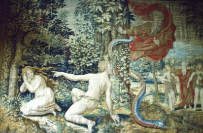 Firenze. Adam og Eva etter syndefallet, Brussel-teppet, 1548, 1900-tallet av Pieter Coecke van Aelst