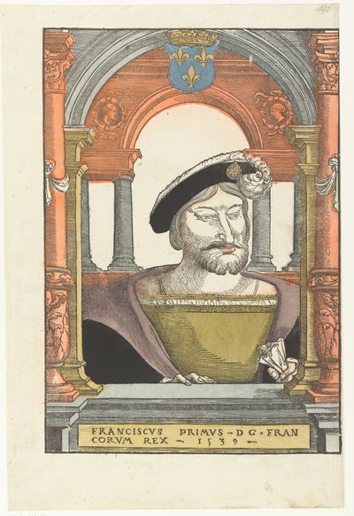 Portrett av Frans I 1494-1547, konge av Frankrike, hertug av Bretagne, greve av Provence, 1539 av Pieter Coecke van Aelst