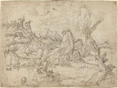 Landskap med Kristi dåp av Pieter Cornelisz Kunst