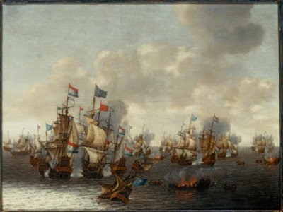 Sjøslaget de fire dagene av Pieter Cornelisz. Soest