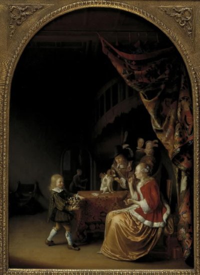 Scene fra et velstående nederlandsk hjem av Pieter Cornelisz. van Slingelandt