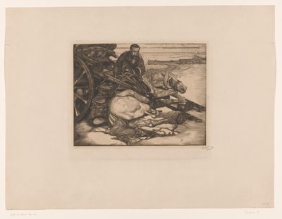 Såret trekkhest av Pieter Dupont (signed by artist)