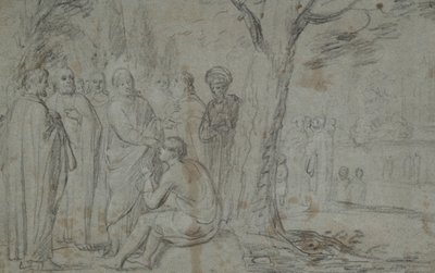 Kristus helbreder den blinde mannen (recto); Venus og Amor (verso) av Pieter Fransz. de Grebber