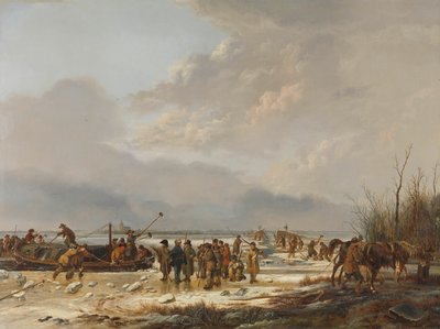 Breaking the Ice on the Buttermilk Ditch, Naarden, januar 1814 av Pieter Gerardus van Os