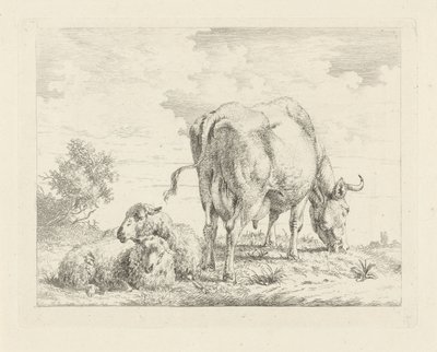 Ku med to sauer av Pieter Gerardus van Os