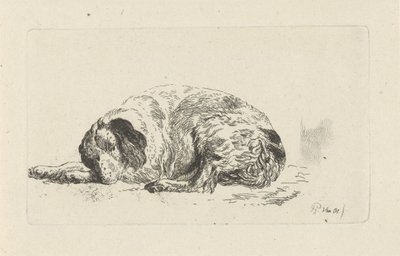 liggende hund av Pieter Gerardus van Os