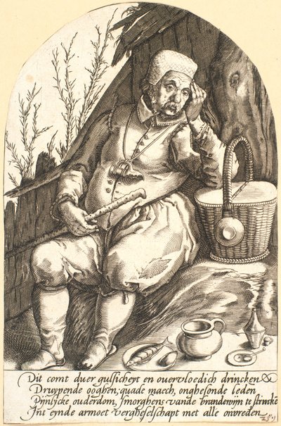 Bonde, satire over fylla av Pieter Goos