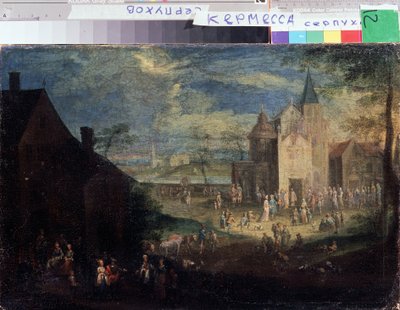 ""Kermesse på stedet for en landsby"" (Kermis) Bylandskap i Flandern. Maleri av Peter Gysels (1621-1690) Serpukhov, Statens museum for historie og kunst Russland av Peeter Gijsels