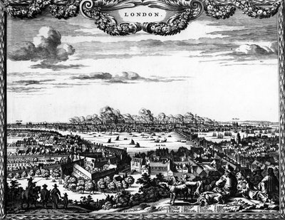 Broadside of the Great Fire of London, 1666 av Pieter Hendricksz Schut