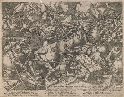 Fight of the Money-Bags and the Coffers, ca. 1560 av Pieter Heyden van der
