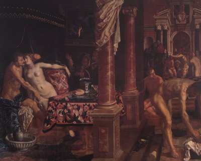 Danish:  En badstue A Bathhouse av Pieter Isaacsz