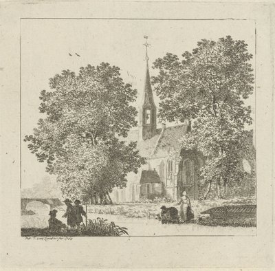 Utsikt over en kirke av Pieter Jan van Liender