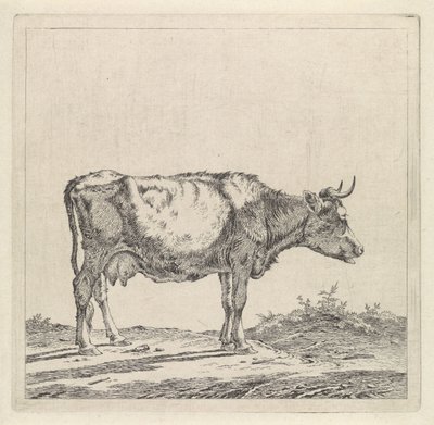 Landskap med en ku ved vannkanten av Pieter Janson