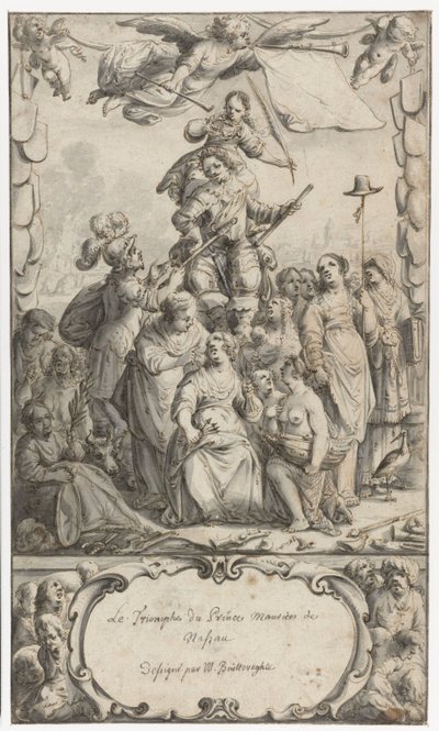 Frontispice Design for Frederick Hendrick van Nassauw av Pieter Jansz