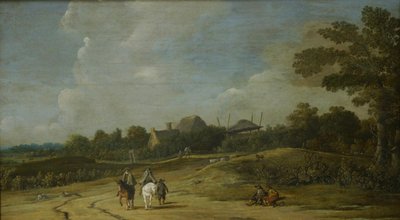 Landskap med ryttere på en sandvei av Pieter Jansz. Post