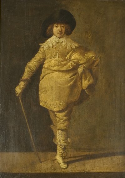 A Standing Cavalier, ca. 1630 (olje på panel) av Pieter Jansz. Quast