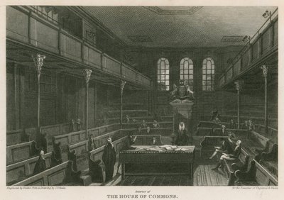 Interiør av Underhuset, Westminster, London av Pieter Jansz. Quast
