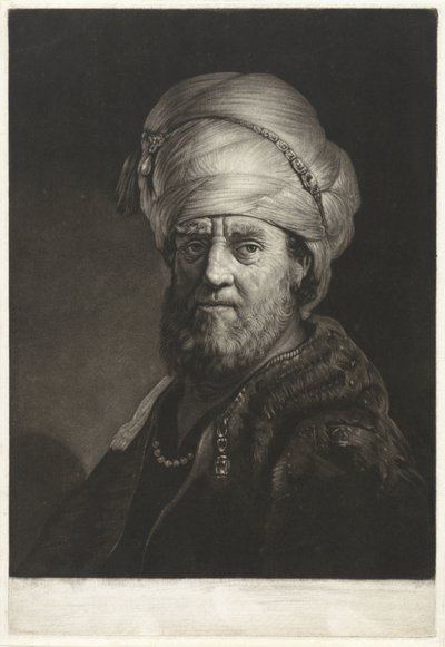 Portrettbyste av en mann iført turban av Pieter Louw