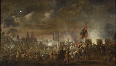The Sack of Magdeburg (tretti års krig) - Beleiringen av Magdeburg av Pieter Meulener