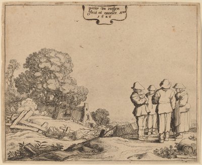 Tre bønder og en kvinne av Pieter Molijn