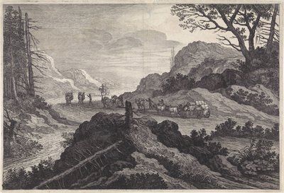 Pakk muldyr på en vei Landskap (serietittel) av Pieter Nolpe