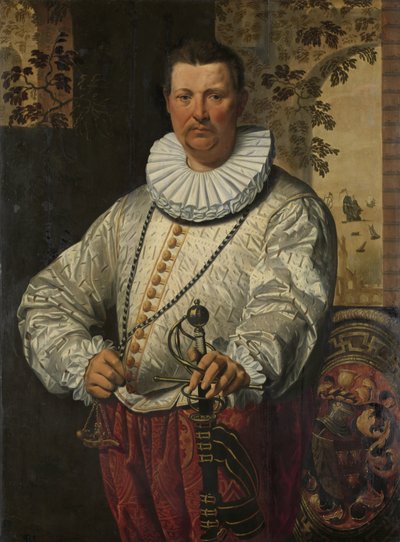 Portrett av en nederlandsk admiral av flåten av Pieter Pietersz. (I) (circle of)