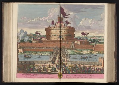 Engelenburcht aan de rivier de Tiber te Roma Castle of St. Angeli (nemlig Michaelis) av de høyeste (...) (tittel på objekt) av Pieter Schenk (I)